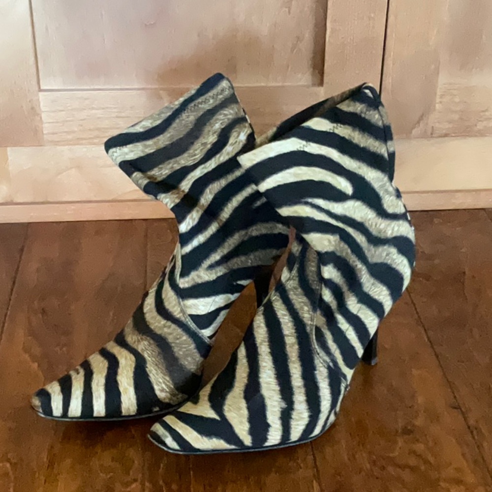 Zebra Print Ankle Boots